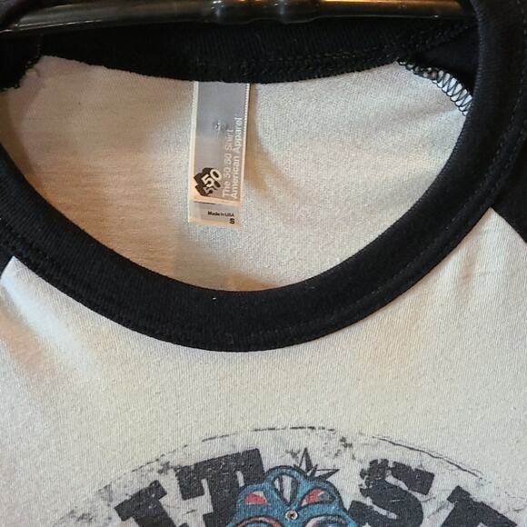 Cow Champion Heifer Top Womens Sz S 3/4 Sleeve Baseball Style TShirt Black White - Picture 2 of 2